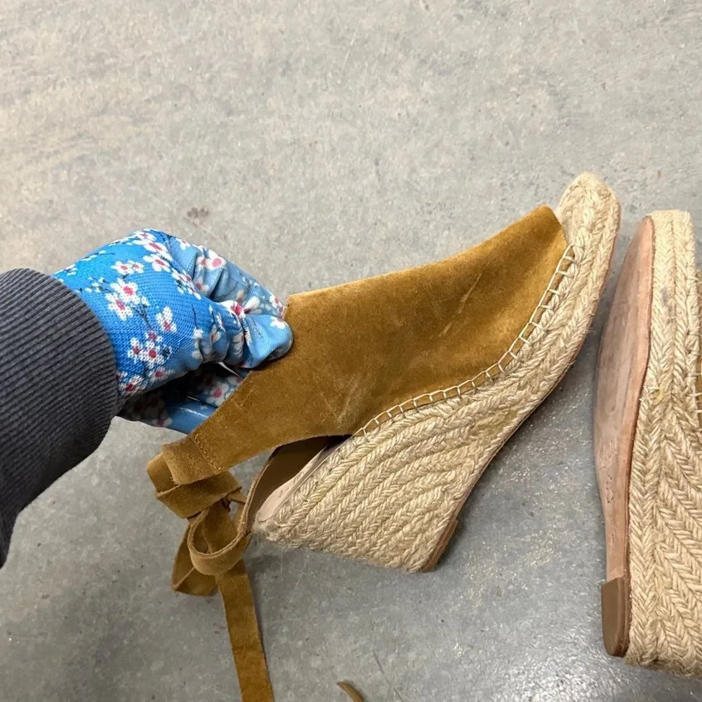 Loeffler Randall Tan Suede Espadrille Sandals